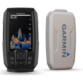 Resim Garmin Striker Vivid 4cv Paketi, Dönüştürücü ve Koruyucu Kapak, 4 inç Renkli Balık Bulucu, Canlı Tar 