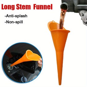 Resim 27.94cm Motosiklet Uzun Saplı Huni Benzin Yağı Yakıt Dolum Araçları Sıçramaya Karşı Plastik Huni Motosiklet Yakıt Dolum Araçları Otomobil Aksesuarları 