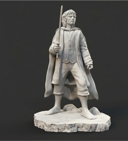 Resim 3d Baskı - Yüzüklerin Efendisi Frodo Baggins Heykeli 17 Cm Düz Beyaz Boyamaya Uygun Pla 