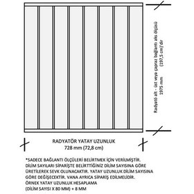 Resim Alüminyum Panel Radyatör Klasik 2000x9 Ral 7016 Antrasit Gri 
