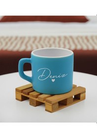 Resim Bk Gift Kişiye Özel İsimli Turkuaz Renkli Middle Çay & Kahve Fincanı-1, Arkadaşa Hediye, Sevgiliye Hediye, Doğum Günü Hediyesi Kobitmeyencom32491 Bk G 