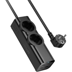 Resim 2 Priz + 4 USB Çıkışlı Akım Korumalı Çoklu Priz | 2200W Güç, Hızlı Şarj Destekli, Kompakt Tasarım 