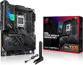 Resim ASUS ROG STRIX X870-F GAMING WIFI AMD X870 AM5 DDR5 8000 DP HDMI 2xUSB4 4x M2 USB3.2 WiFi 7 + BT AURA RGB 5Gbit LAN ATX 16+2+2 Güç Aşamaları, Çift USB4, 4xM.2 slot, PCIe 5.0 Anakart 