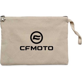 Resim CFMOTO Logo Krem Clutch Astarlı Cüzdan / El Çantası - Krem 
