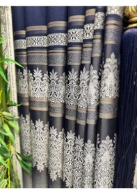 Resim Nivemeshome Ft632255 V-530 Antakya Lacivert 1/3 Sık Pileli Fon Perde Apm Lacivert 