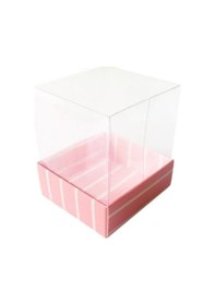 Resim Tahtakaletoptanci Asetat Kutu Altı Karton Çizgili Model 5X5X5 Cm (25 Adet) Pembe 