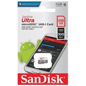 Resim Sandisk Ultra 256GB 100mb/s MicroSDXC Hafıza Kartı 