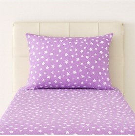 Resim Desenli 120 X 200 Cm Ara Ölçü Lila Yıldız Lastikli Çarşaf Ve Yastık Kılıfı Lila 