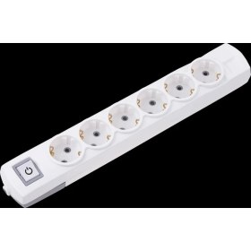 Resim Konza Altılı Topraklı Klemensli Grup Priz Anahtarlı Beyaz 