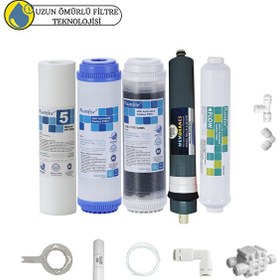 Resim Pemax Water Solutions Purefer Açık Kasa Çift Karbonlu Sertifikalı 5'li Platinium Mebran 5'li 