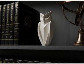 Resim TSC 14CM Baykuş Minimalist Dekoratif Hediyelik Eşya İşyeri Ofis Masa Raf İçin 
