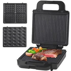 Resim Lexical LSM-2534 1400 W 3'ü 1 Arada Granit Kaplama Tost & Waffle Makinesi 