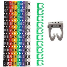 Resim TFF Powermaster 0-9 Dijital Kodlu Renkli Kablo İşaretleyici 