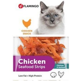 Resim Flamingo Chicken Seefood Strips Tavuklu ve Deniz Mahsullü Kedi Ödülü 85 G 