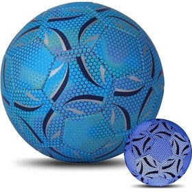 Resim Gece Parlayan Yansıtıcı Futbol Topu - İç/dış Mekan Antrenman İçin Işıklı Top Mavi - 4 Mavi 