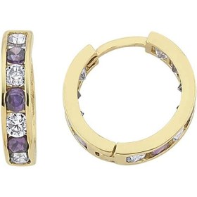Resim Pirnus Diamond Altın Mor Taşlı Çocuk Küpe Gramı :1,63 