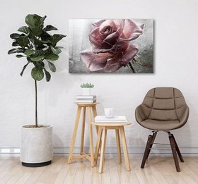 Resim Miyrem Gül Cam Tablo72X46- myrm7003 