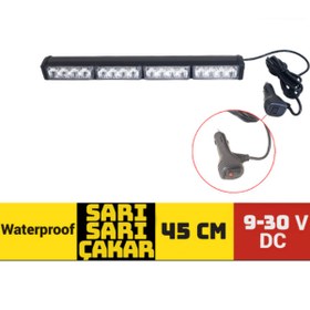 Resim KAPOTO 45cm Off Road Led Projektör Çakar Işık Sarı-Sarı 9V-30V Araç Üstü Led Bar 