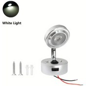 Resim Xuweiwei 1 Adet Simli 3w Beyaz Işık Mryc Dönebilen Led Spot Işık Düğme Anahtarı İle Rv Trailer Tekne Yat İç Aydınlatma Dc12-24v Kablolu 