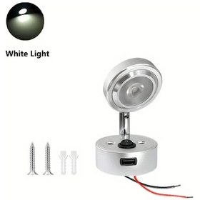 Resim Xuweiwei 1 Adet Simli 3w Beyaz Işık Mryc Dönebilen Led Spot Işık Düğme Anahtarı İle Rv Trailer Tekne Yat İç Aydınlatma Dc12-24v Kablolu 
