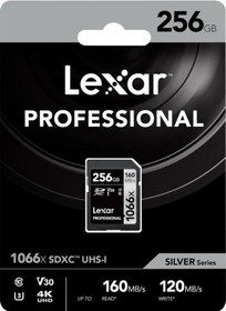 Resim Lexar Professional 1066X LSD1066256G-BNNNG 256 GB SDXC UHS-I V30 U3 Hafıza Kartı 