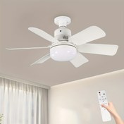 Resim Kolay Kurulumlu LED Tavan Fanı, Uzaktan Kumandalı - Ayarlanabilir Aydınlatma & Rüzgar, E26/E27 Uyumlu Oturma Odası, Yatak Odası, Mutfak & Daha Fazlası İçin 