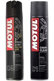 Resim Hepta Collection MOTUL C4 Zincir Yağlama Temizleme Kiti Chain Lube 400 ml C1 Chain Clean 400 ml 