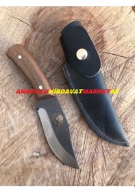 Resim El Yapımı Mini Cep Çakısı Avcı Kampçı Bıçağı Geyikli Çelik Bıçak Kahverengi 