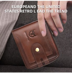 Resim Xindoker Erkekler İçin Kaliteli Tam Deri Rfıd Korumalı Çift Kapaklı Cüzdan - 13 Kartlı, 2 Para Bölmeli, Transparan Lisans Bölümü, Siyah Siyah 