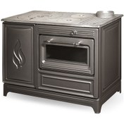 Resim SİMGE Siyah Özel Yaylı Kapak Kuzine Soba 2 Kova 1 Tepsi 