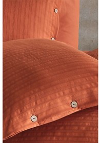 Resim %100 Pamuk Tek Kişilik Düğmeli Nevresim Seti Arsida V2 Kiremit 