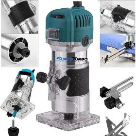 Resim PremiumPort 4000W 6 Kademe Devir Ayarlı Ahşap Traşlama Freze Makinesi +12 Uç 