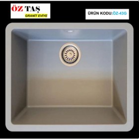 Resim Öztaş ÖZ-43g Granit Mutfak Eviye Gri Tek Gözlü 43 x 55 CM 