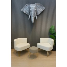 Resim Elegance 2'li Çay Seti Berjer ve Puf Takımı 