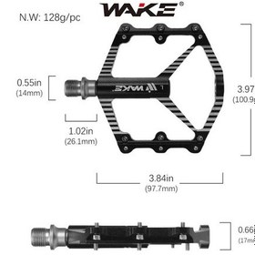 Resim Wake Alüminyum Kırmızı Rulmanlı Cr-mo Mil Geniş Bisiklet Pedalı 