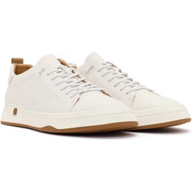 Resim Derimod Erkek Beyaz Bağcıklı Baskılı Deri Sneaker 26SFD698618 