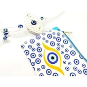 Resim cuaderno Nazar Boncuğu Göz Araba Süsü Nazar Boncuk Desenli Deri Cüzdan El Yapımı Ikili Set 