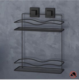 Resim Teknotel Easyfıx Yapıskanlı 2 Katlı Mutfak Rafı Mat Siyah Ef042 Siyah 