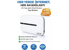 Resim IDS 4g Taşınabilir Mobil Modem - Sim Kart Tak Çalıştır. Kullanımı Kolay - Süper Hızlı Bağlantı 