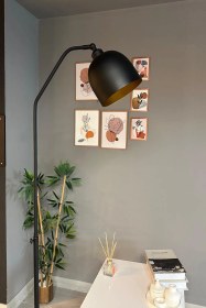 Resim Siyah Lambader Hareketli Başlık Modern Dekoratif Metal Oturma Odası Çalışma Odası Siyah 