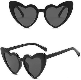 Resim Siyah Renk Kalp Şekilli Parti Gözlüğü 