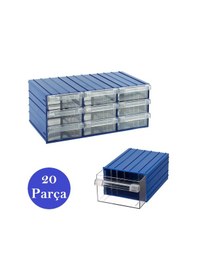 Resim Venoa Ds35 Şeffaf Çekmeceli Avadanlık Parça Kutusu 20 Parça 110x170x65 Mm 