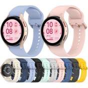 Resim Samsung Galaxy Uyumlu Watch Fe İçin 40mm Düz Renk Renkli Toka Hızlı Bırakma Silikon Saat Bandı Koyu Gri 