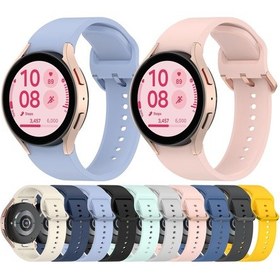 Resim Samsung Galaxy Uyumlu Watch Fe İçin 40mm Düz Renk Renkli Toka Hızlı Bırakma Silikon Saat Bandı Koyu Gri 