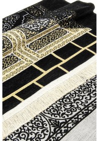 Resim Kabe Desenli Ultra Plus Siyah Şönil Seccade 7 