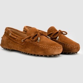 Resim Cabani Terano Taba Hakiki Deri Bağcıklı Günlük Loafer (Makosen) Kadın Ayakkabı 