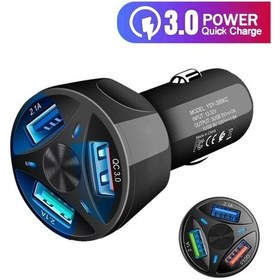 Resim Tkey Qc 3.0 3 Portlu Araç Şarj Cihazı Usb Evrensel Telefon Şarj Cihazı Arabada Hızlı Şarj İphone Uyumlu 11 Pro Samsung A10 Hızlı Şarj Cihazı 3.0 