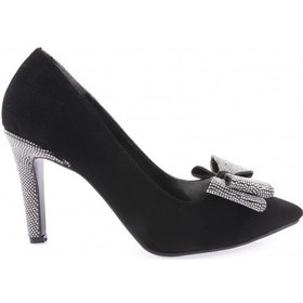 Resim Dgn 1315 23y Kadin Sivri Burun Kristal Taşli Fiyonklu Abiye Ayakkabi 1315-2183-R1680 Siyah 