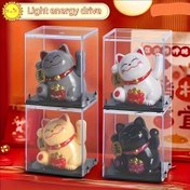 Resim Solar Mini Attracting Cat Statue ile Auspicious Simge - Geleneksel Çin Araba/for Masa Dekorasyonu, Tatil Ev Ofis Süsü, Yeni Yıl Hediyesi, Mutlu Kedi Tasarımı, Parlak Yüzey, Kaymaz Taban, 6+ Gösterge Paneli Gösterim Gereksinimleri İçin Uyumlu! 
