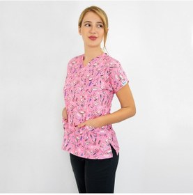 Resim Pembe Güzellik Desenli Likralı Üst Forma 